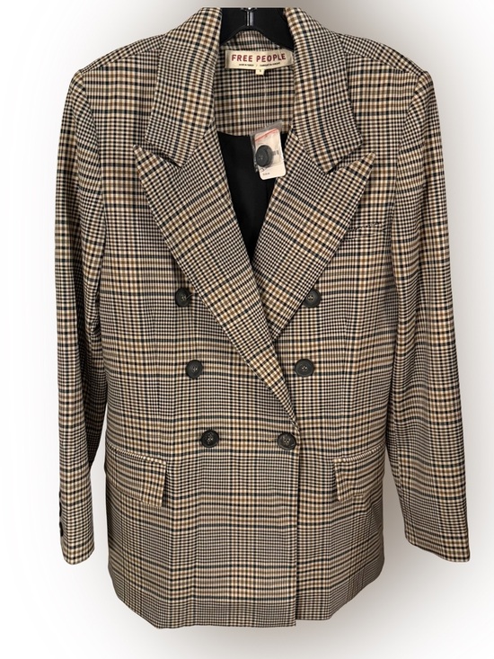 Free People Jackets & Blazers - Free People Women’s Ashby Glen Plaid Double Breasted Blazer Sz S NWT